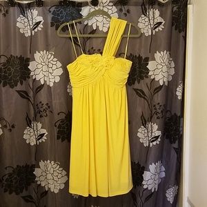 FINAL PRICE - Oleg Cassini Yellow One Shoulder Cocktail Dress